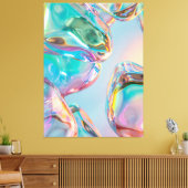 Abstract Vloeibaar Chroom Canvasprint met Spanfunc Canvas Afdruk (Insitu (Woonkamer))