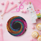 Abstract vloeibaar donkerlicht donkerkleurendruk papieren bordje (Feest)