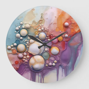 Abstract vloeibaar gieten kunst strand vibes, kiez grote klok