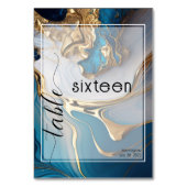 Abstract vloeibaar goud op blauw marmer kaart (Achterkant)