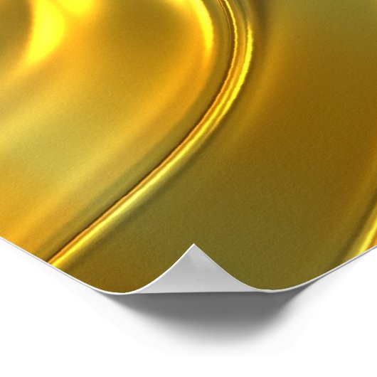 Abstract vloeibaar goud poster (Hoek)