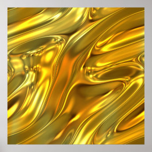 Abstract vloeibaar goud poster