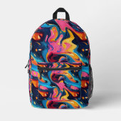 Abstract vloeibaar inktplezier bedrukte rugzak (Voorkant)