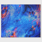 Abstract vloeibaar maffiablauw en Oranje Cadeaupapier (Vlak)