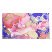 Abstract vloeibaar Paars roze goud Kussensloop (Achterkant-Links)