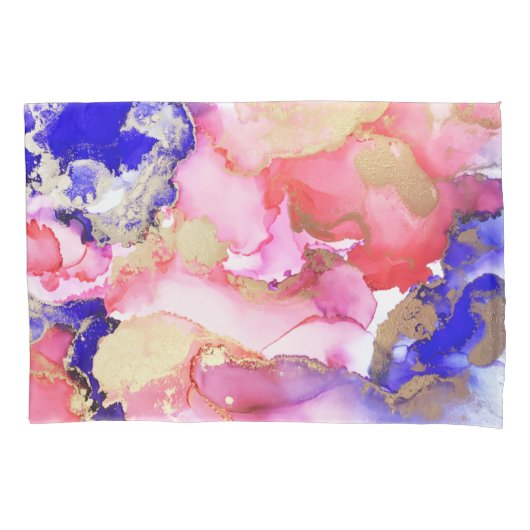 Abstract vloeibaar Paars roze goud Kussensloop (Voorkant)