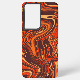 Abstract, vloeibaar rood marmer, vocht, retro samsung galaxy hoesje