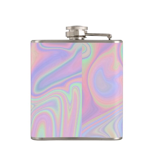 Abstract vloeibaar vormend paaskleurontwerp heupfles (Achterkant)