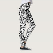Abstract vloeibaar zwart-wit leggings (Rechts)