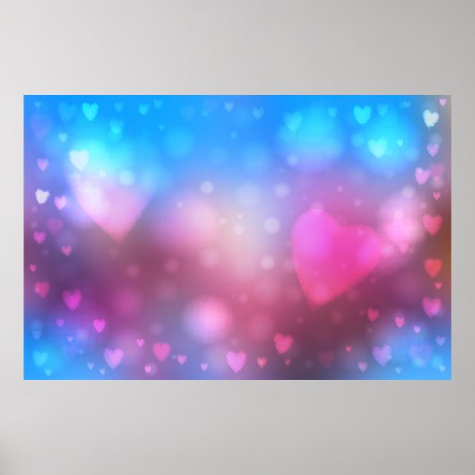 Abstract vloeiend blauw en roze achtergrond met poster (Voorkant)