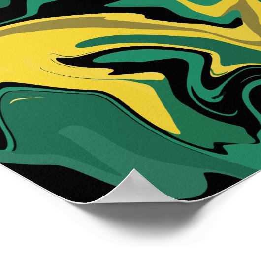Abstract vloeiend groen en geel ontwerp poster (Hoek)