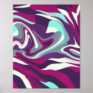 Abstract vloeiend kleurenpatroon poster