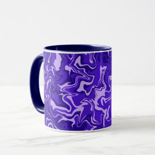Abstract vloeiend ontwerp in paarse tinten  mok