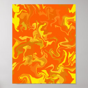 Abstract vloeistofontwerp met warme tinten poster