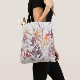 Abstract Vloerschilderend Paars Sinaasappel Tote Bag