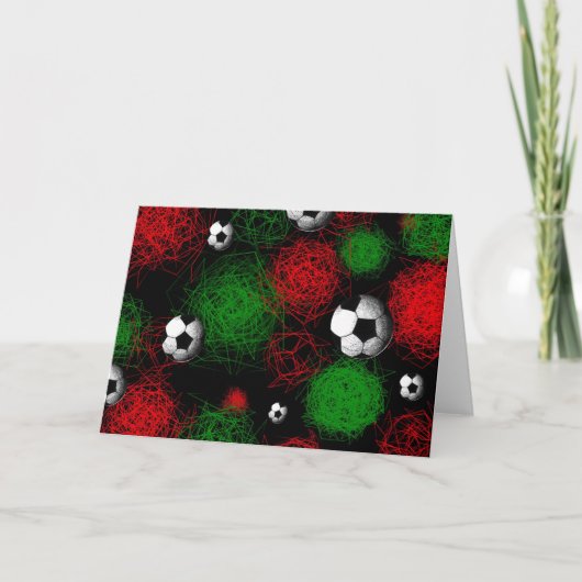 Abstract Voetbal2 - Kerst/Vakantie Kaart (Voorkant)