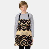 Abstract Voetbal Halftone Zwart Biege Pattern Schort (Gedragen)