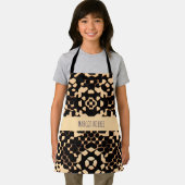 Abstract Voetbal Halftone Zwart Biege Pattern Schort (Insitu)