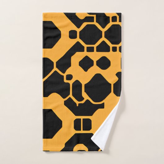 Abstract Voetbal Halftone Zwart Geel Patroon Bad Handdoek (Handdoek)