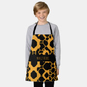 Abstract Voetbal Halftone Zwart Geel Patroon Schort (Gedragen)