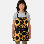 Abstract Voetbal Halftone Zwart Geel Patroon Schort (Insitu)