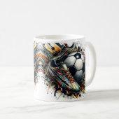 Abstract Voetbal Studschoenen Koffiemok (Voorkant rechts)