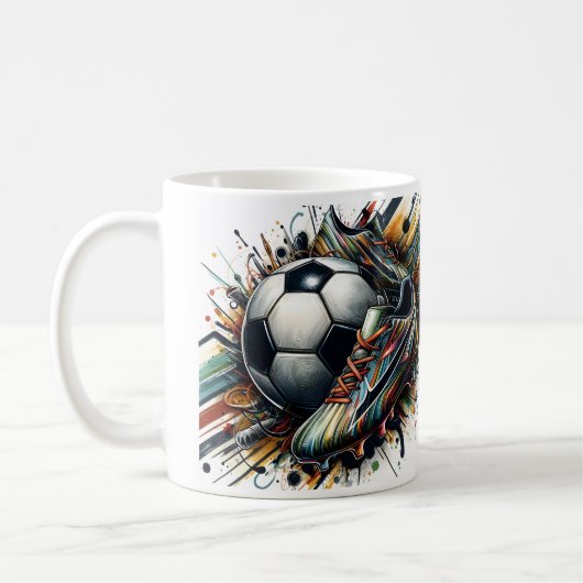 Abstract Voetbal Studschoenen Koffiemok (Links)