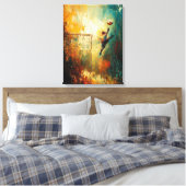 Abstract Voetbaldoelman Kunst Canvas Afdruk (Insitu (Slaapkamer))