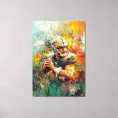 Abstract Voetbalspeler Kunst - Dynamische Sport Canvas Afdruk (Voorkant)
