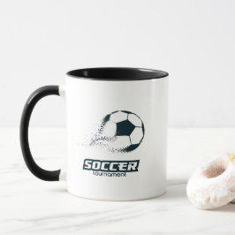 Abstract Voetbaltoernooi Ontwerp met Deeltjes Mok