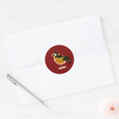 Abstract vogelteken ronde sticker (Envelop)