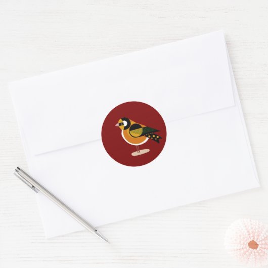 Abstract vogelteken ronde sticker (Envelop)