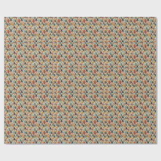 Abstract Volkskunst Bos & Gestileerde Bomen Patroo Cadeaupapier