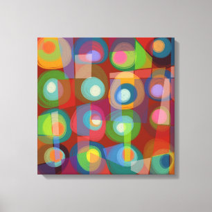 Abstract voor heldere geverfde cirkels midden midd canvas afdruk