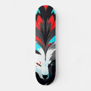 Abstract vossengezicht persoonlijk skateboard