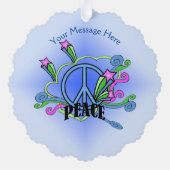 Abstract vredesbord met sterrenrollen op blauw ornament kaart (Achterkant)