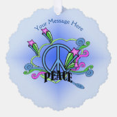 Abstract vredesbord met sterrenrollen op blauw ornament kaart (Voorkant)