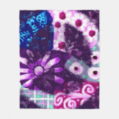 Abstract Vredesteken Hippie Art Paarse Roze Blauw Fleece Deken (Voorkant)