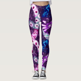 Abstract Vredesteken Hippie Art Paarse Roze Blauw Leggings