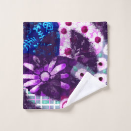 Abstract Vredesteken Hippie Art Paarse Roze Blauw Washandje