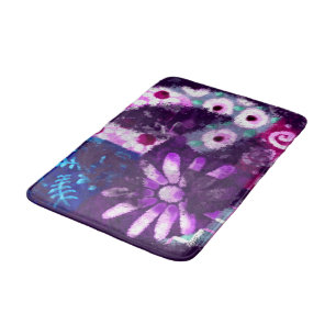 Abstract vredesteken hippie kunst paars roze blauw badmat