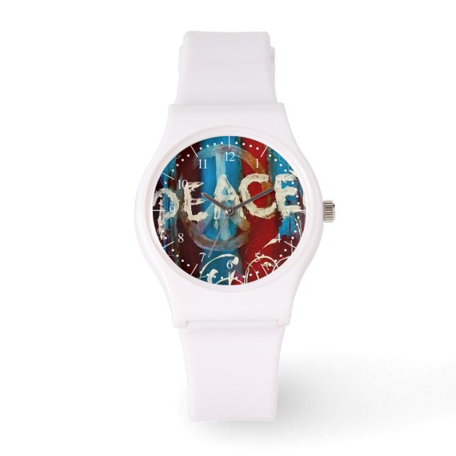 Abstract vredesteken in patriottische kleur horloge (Voorkant)