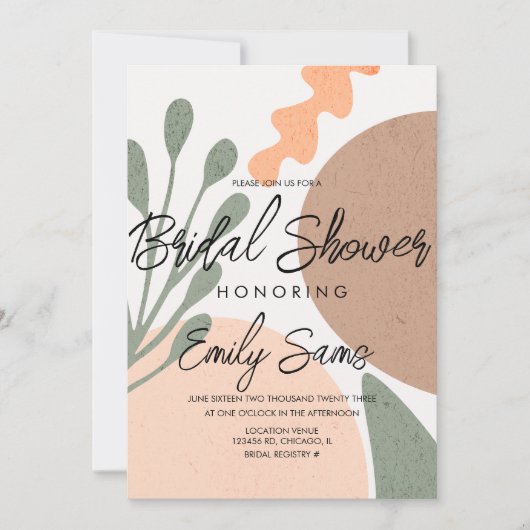 Abstract Vrijgezellenfeest met gematigde aardtoon Kaart (Voorkant)