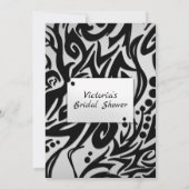 Abstract Vrijgezellenfeest met zwart en zilver Kaart (Achterkant)