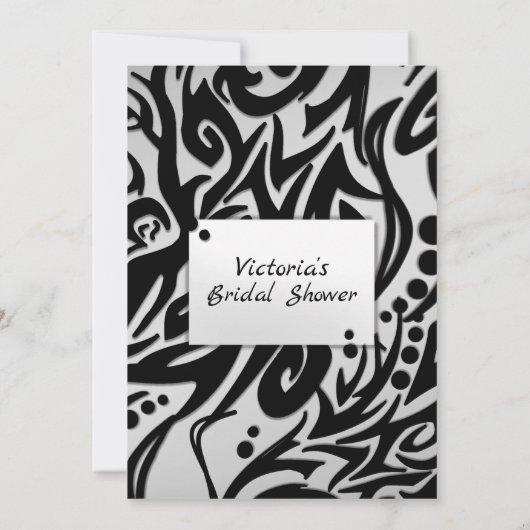 Abstract Vrijgezellenfeest met zwart en zilver Kaart (Achterkant)