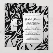 Abstract Vrijgezellenfeest met zwart en zilver Kaart (Voorkant / Achterkant)