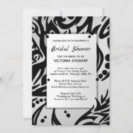 Abstract Vrijgezellenfeest met zwart en zilver Kaart