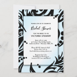 Abstract Vrijgezellenfeest met zwarte en blauwe tr Kaart