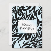 Abstract Vrijgezellenfeest met zwarte en blauwe tr Kaart (Achterkant)