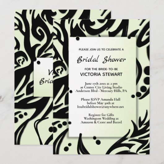 Abstract Vrijgezellenfeest met zwarte en groene tr Kaart (Voorkant / Achterkant)